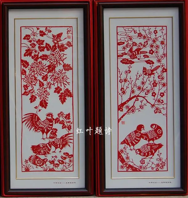 ZR handmade paper-cut crafts traditional paper-cutting spring summer autumn and winter present free shipping |