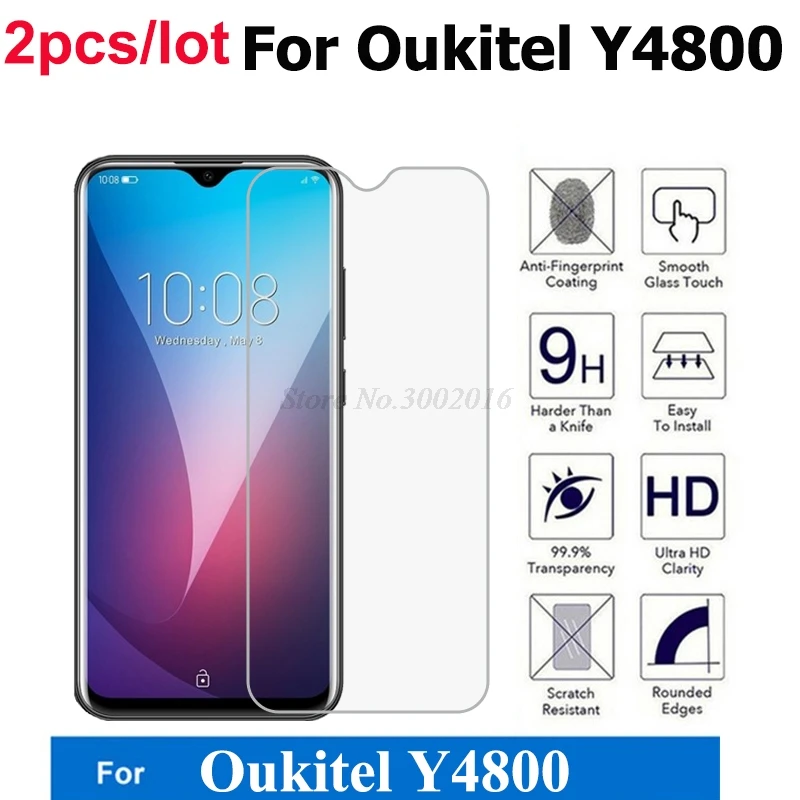 

2Pcs Tempered Glass For oukitel Y4800 Glass 6.3" Anti-Explosion Phone Accessories Front Film For oukitel Y4800 Screen Protector