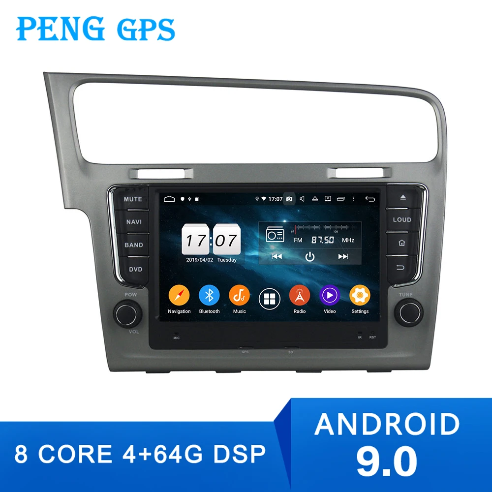 Автомобильный DVD плеер 2DIN 8 дюймов Android 9 GPS радио для Volkswagen Golf 7 2013 2016 отдельная