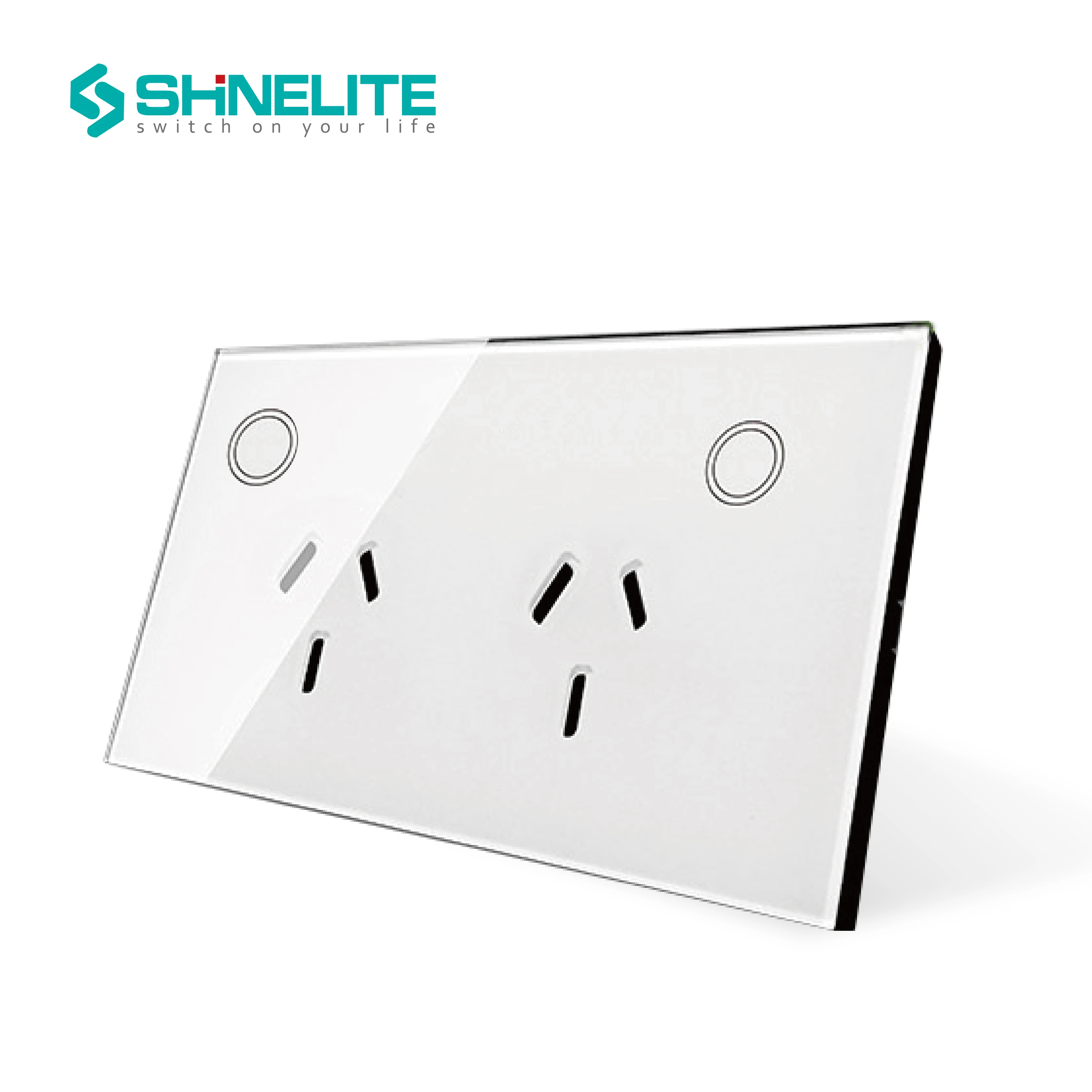 

AU Touch Wall Double Sockets 15A Wireless Power Socket with touch ON/OFF Button Socket Glass Panel