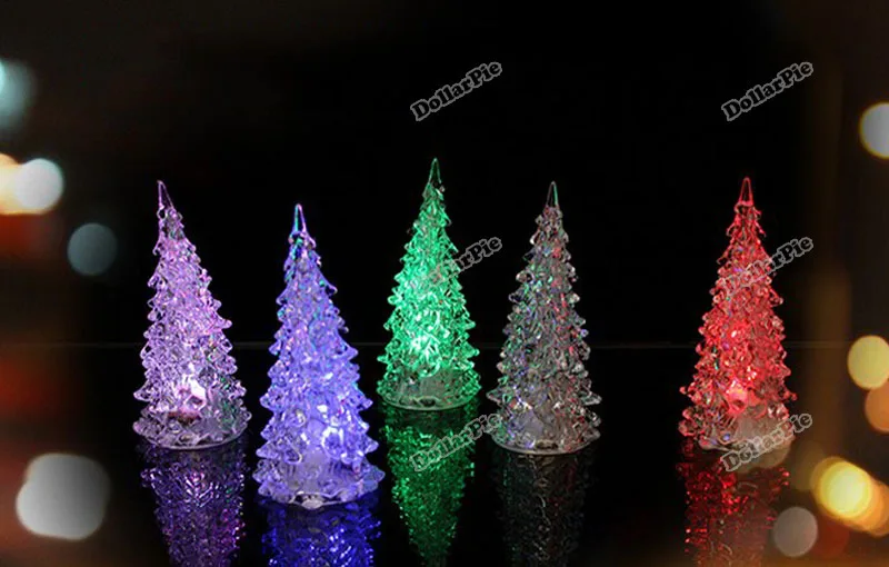 Laurieshop New hot LED Crystal Color Changing Lamp Bulb Christmas Tree Xmas Decor Icy Night Light Funny |