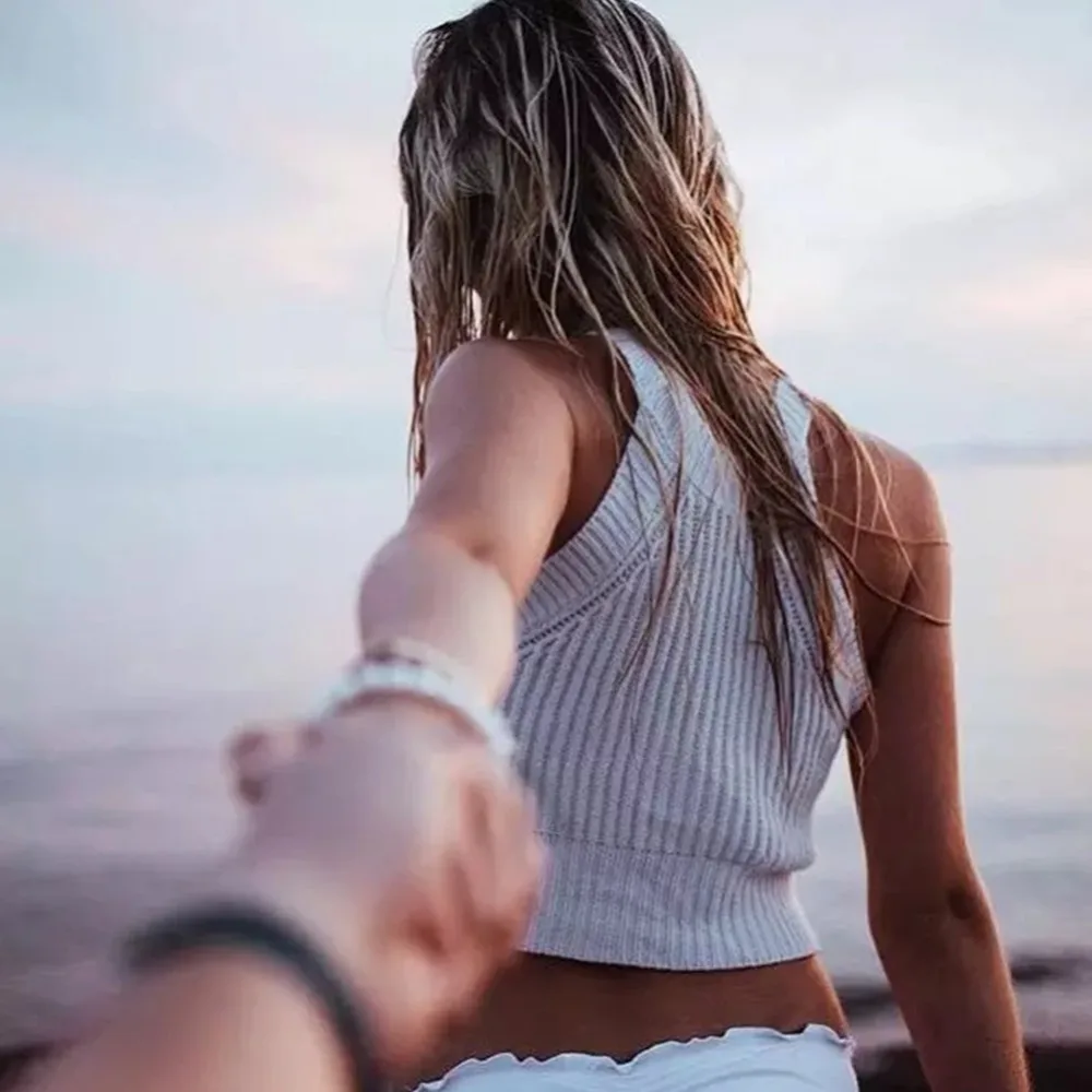 Прямая Новинка, летние короткие топы Blusa, женская сексуальная бандажная футболка без рукавов, модная майка Tumblr для девушек