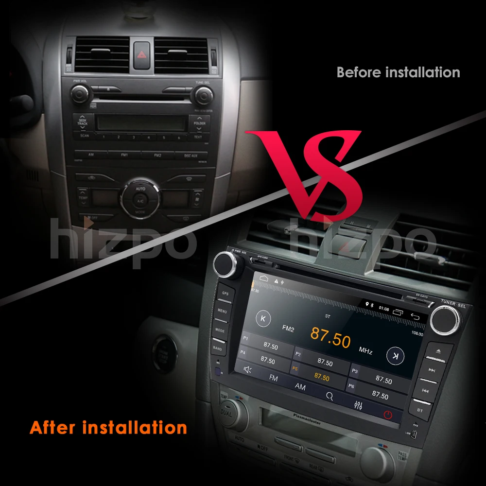Android8.1 dvd плеер автомобиля для Toyota corolla 2007 2008 2011 2010 1024 в тире 2 din 600*2009 радио gps Видео