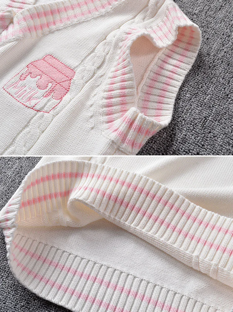 Новинка 2017 Милая Вышивка с сыром в стиле колледжа японская Мягкая трикотажная