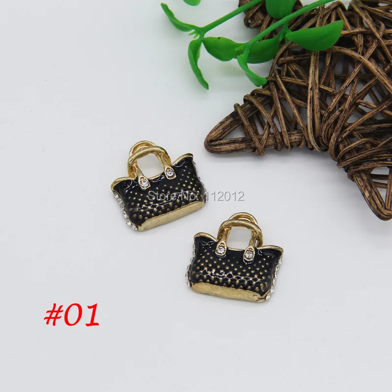 5 шт./лот 20*20 мм Rhinestone эмаль красивая сумочка кошелек Форма Металл Шарм Подвеска DIY