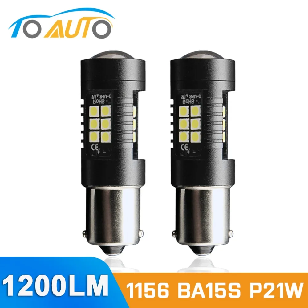 

2 шт. 1156 BA15S P21W светодиодный ные лампы белого, красного, янтарного цвета 21SMD автомобильная лампа указателя поворота автомобильная лампа 12 В 24 ...