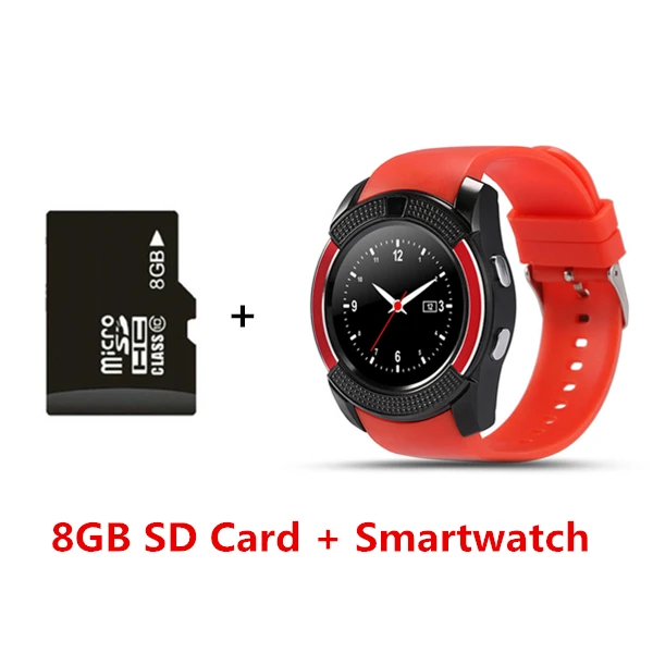 add 8GB SD Card V8 Смарт-часы Bluetooth умные часы с сенсорным экраном наручные часы с камерой/слотом для sim-карты, водонепроницаемые Смарт-часы DZ09 X6 VS M2 A1 - Цвет: add 8GB SD Card