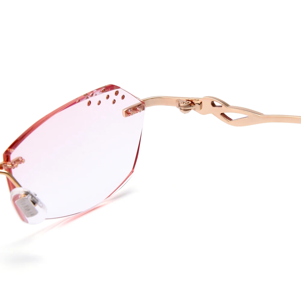 Gmei оптический q18081 Rimless алмазные Резка Оптические стёкла очки Рамки для Для женщин