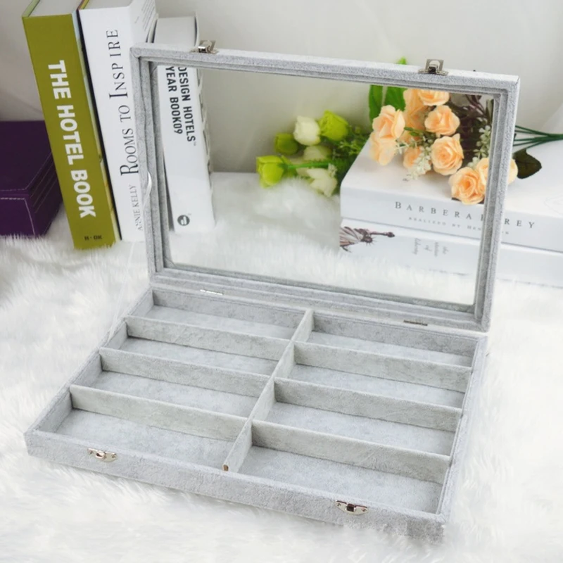 Футляр для хранения очков с замком из льна/бархата высокого качества|jewelry storage