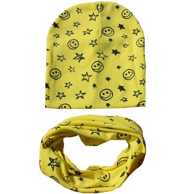 Детские шапки с принтом улыбающегося лица шарф детская шапочка для маленьких