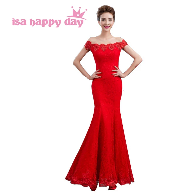 Элегантное кружевное платье-Русалка с открытыми плечами длиной до пола для