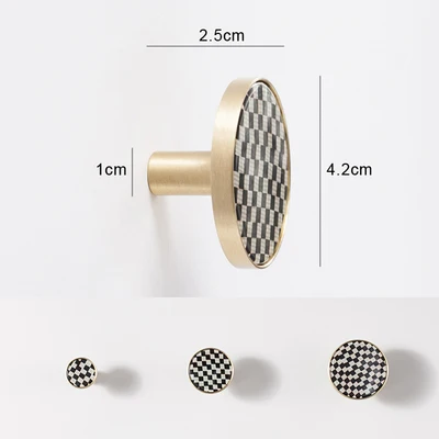 1pcs-L Минималистичная ручка для шкафа простая модная латунная мраморная ручка для ящика Мебельная фурнитура Ручка настенный крючок - Цвет: 1pcs-L