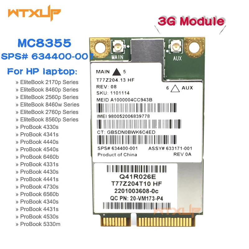 MC8355 Gobi3000 3G WWAN карта HSPA + WCDMA модуль для HP SPS 634400 001 2170p 2560p 8460p 8560w 4540s 6460b 6570b|3G модемы| |