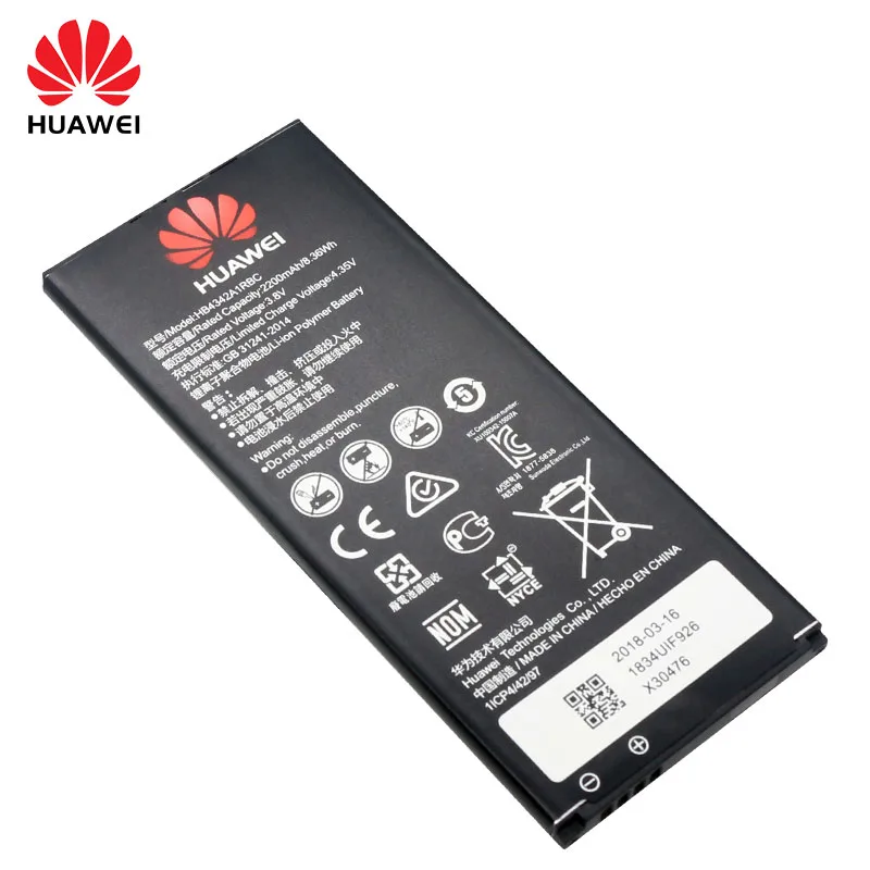 Оригинальный аккумулятор Huawei для Honor 4A 5A SCL-TL00 Y5II Y5 II 2 Ascend 5 + Y6 2200 мАч HB4342A1RBC |