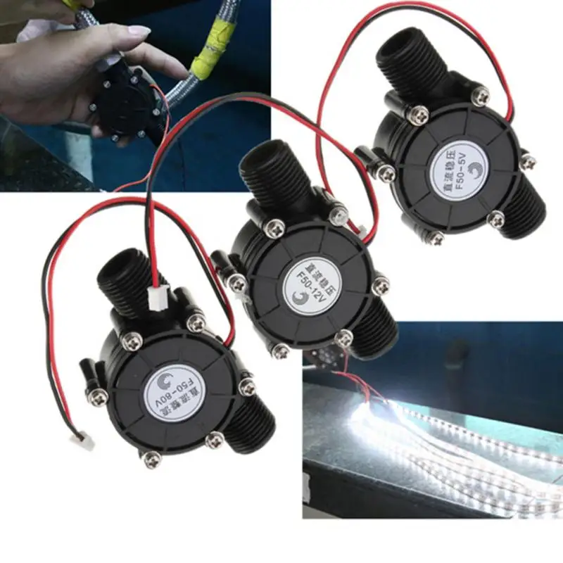 

DC 80V/12V/5V 10W DC Micro Hydro Generator Tap Water Flow Hydraulic DIY High Power Flow Generator Motor #20
