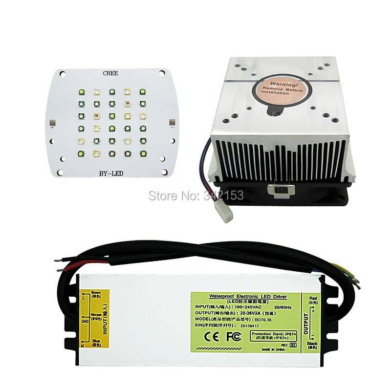 Topledlight DIY аквариумная рыба светодиодная лампа комплект Cree + светодиод Epileds 60 Вт