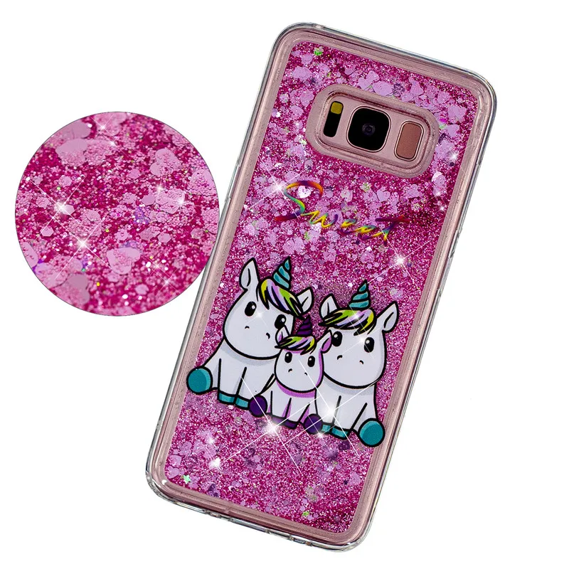 Unicorn Case on for Coque Samsung Galaxy S8 S9 Cover Plus Note 9 Soft Liquid Dynamic Anti-knock Cases |