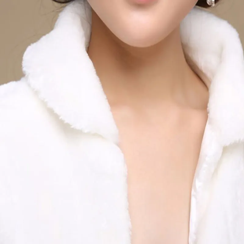 Накидка женская из искусственного меха с длинным рукавом|bolero girl|shawl weddingfaux fur shrug |