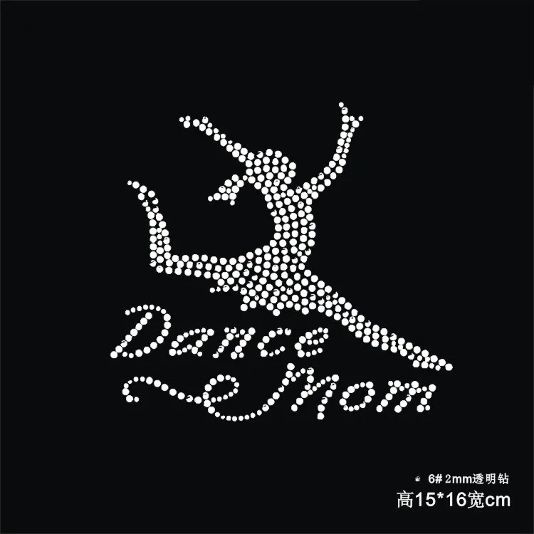 2 шт./лот Танцующая мама Горячая фиксация Стразы Переводные мотивы термоклейкие