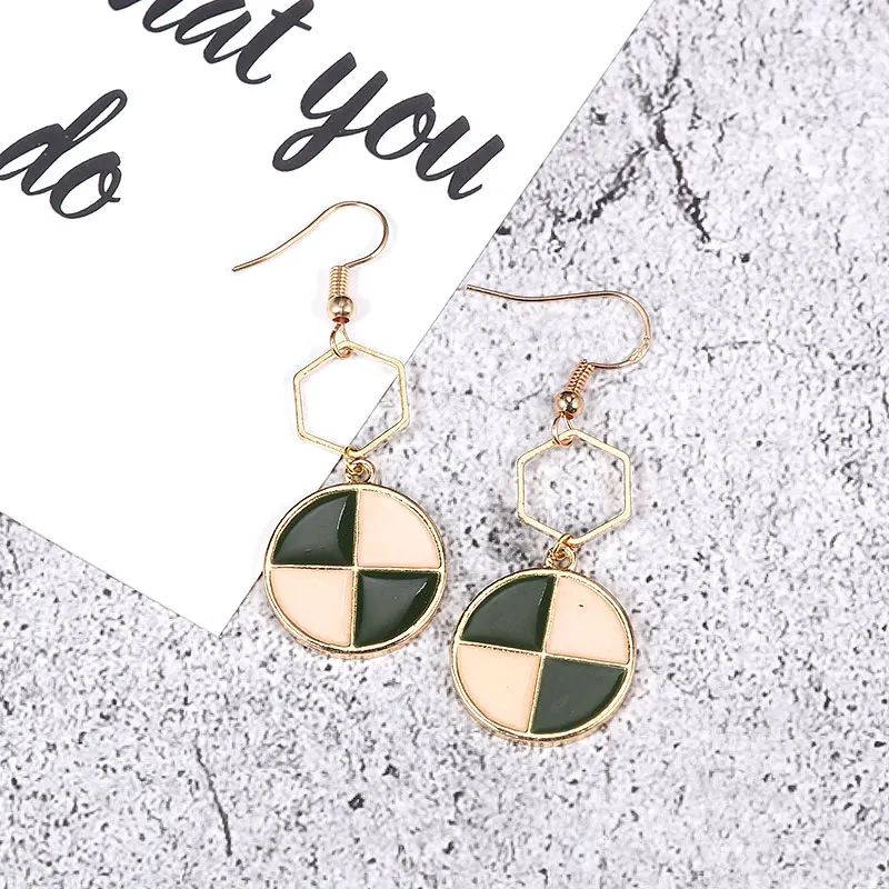 Square round belt hanging alloy accessories earrings pendant diy handmade earpiece material package | Украшения и аксессуары
