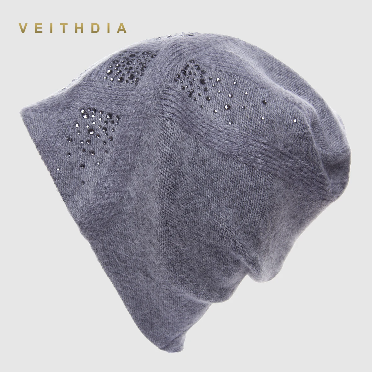 Женские кашемировые шапки VEITHDIA повседневные двухслойные плотные вязаные для