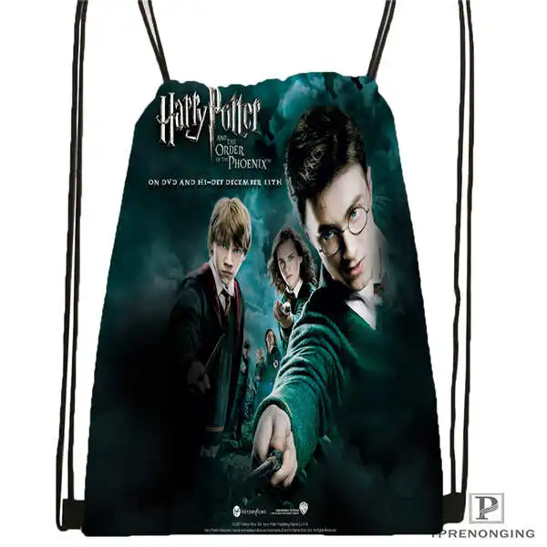 Drawstring Backpack Изготовленный На Заказ harry_potter_artwork_@ 1 походная сумка на шнурке милый рюкзак для детей(черная спинка) 31x40 см#2018611-24 - Цвет: Drawstring Backpack