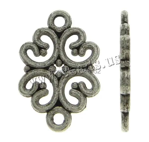Free shipping!!!Zinc Alloy Connector 2014 new antique silver color plated 1/1 loop nickel lead &amp cadmium free 13x20x2mm | Украшения и