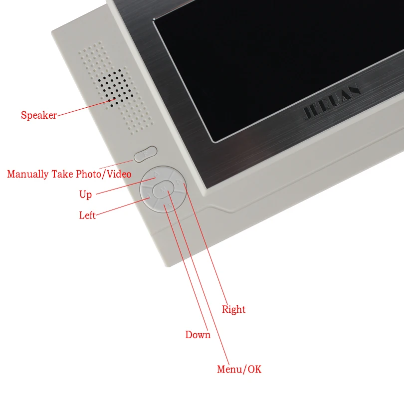 JERUAN 7 дюймов цветной TFT LCD монитор Интерком система только видео телефон запись +