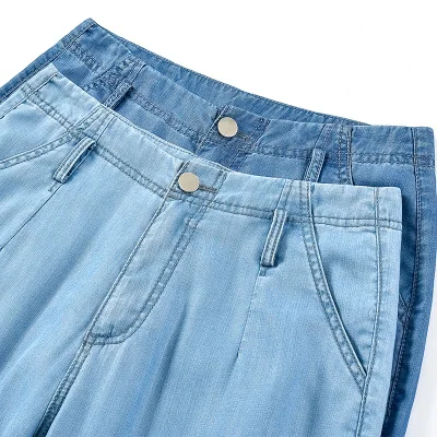 Makuluya Women's High Quality Tencel Denim Cotton Ankle-Length Harem Pants All-Match Casual Vintage Retro cozy High Street L6