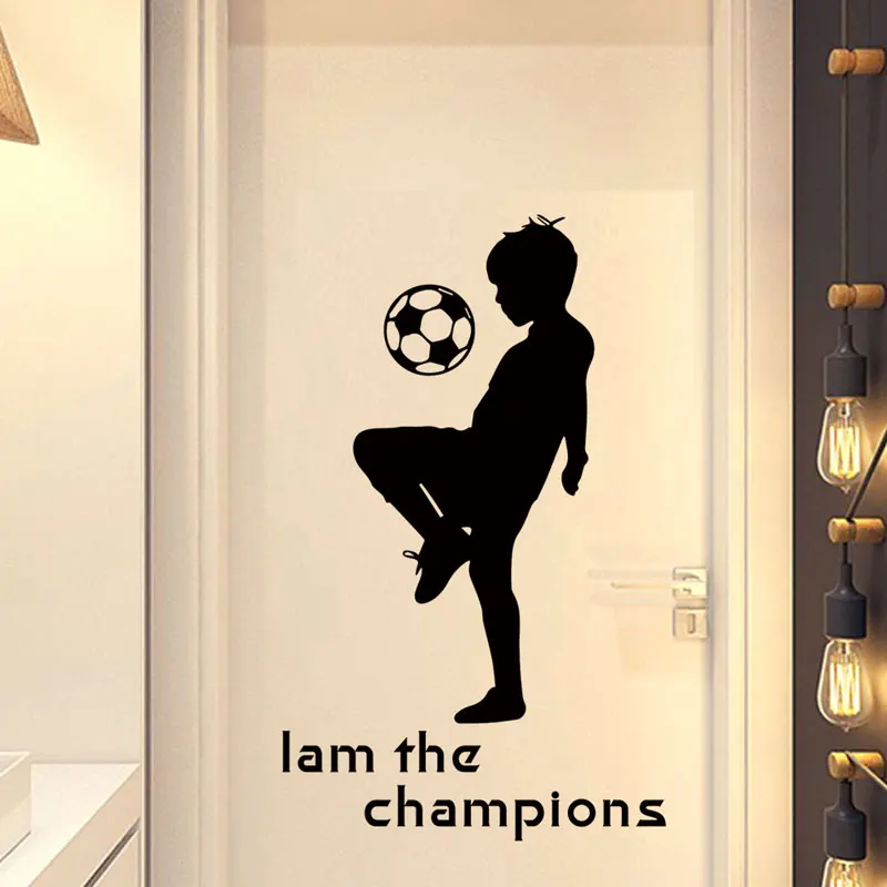 Декоративная детская комната мальчик спальня английский I am the champions задний фон