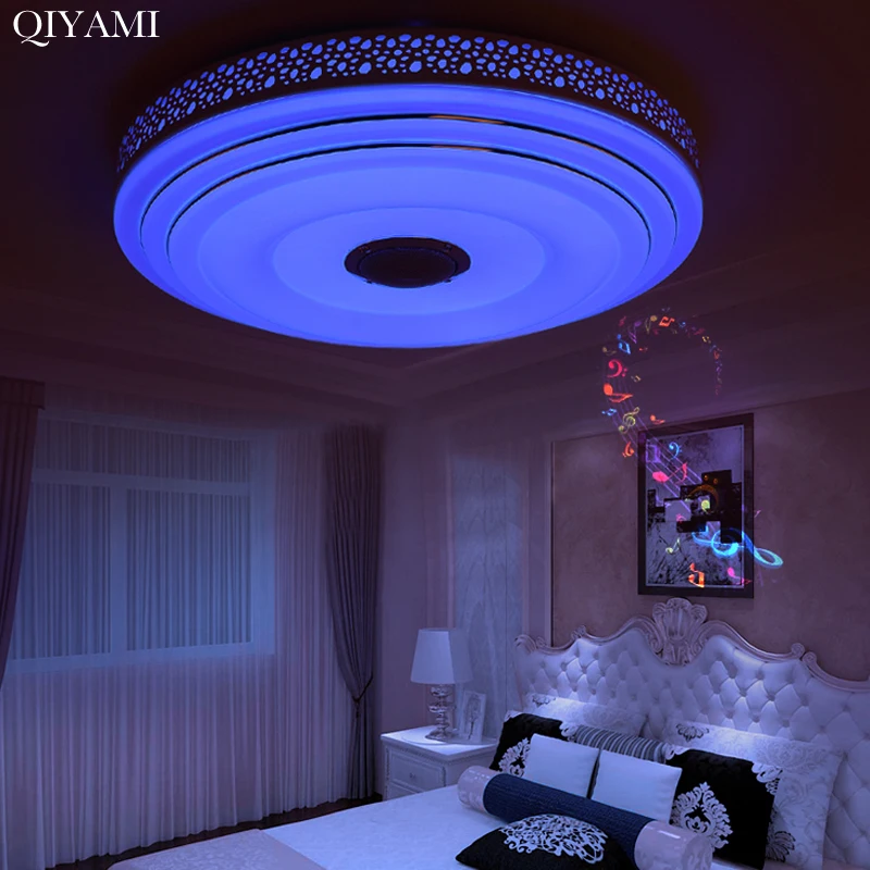 Современные круглые музыкальные люстры для гостиной спальни RGB цвет Led люстра
