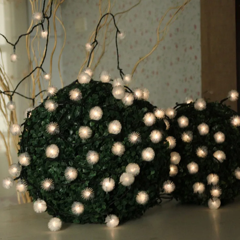 7 м 50 LED на солнечных батареях Edelweiss струнные огни пушистый шар Рождественская