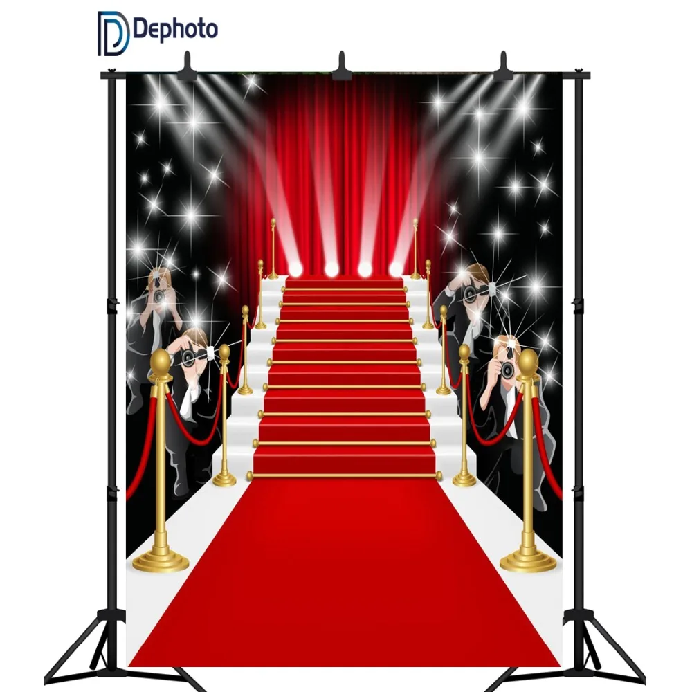 DePhoto фон для фотосъемки длинный красный ковер Блестящий Свадебный