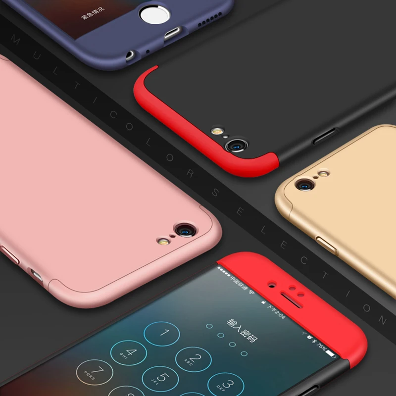 Чехол для мобильного телефона iphone 6s 360 градусов Полная защита 3 в 1 Жесткая задняя