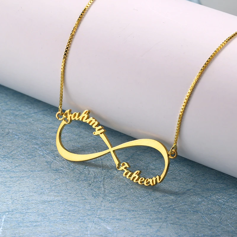 WindJune Бесконечность на заказ двойное имя ожерелье для женщин Namenecklace & Подвеска