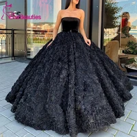 luxury prom dress long 2020 elegant sweetheart ball gown dubai black formal party evening gown arabia robe de soiree
