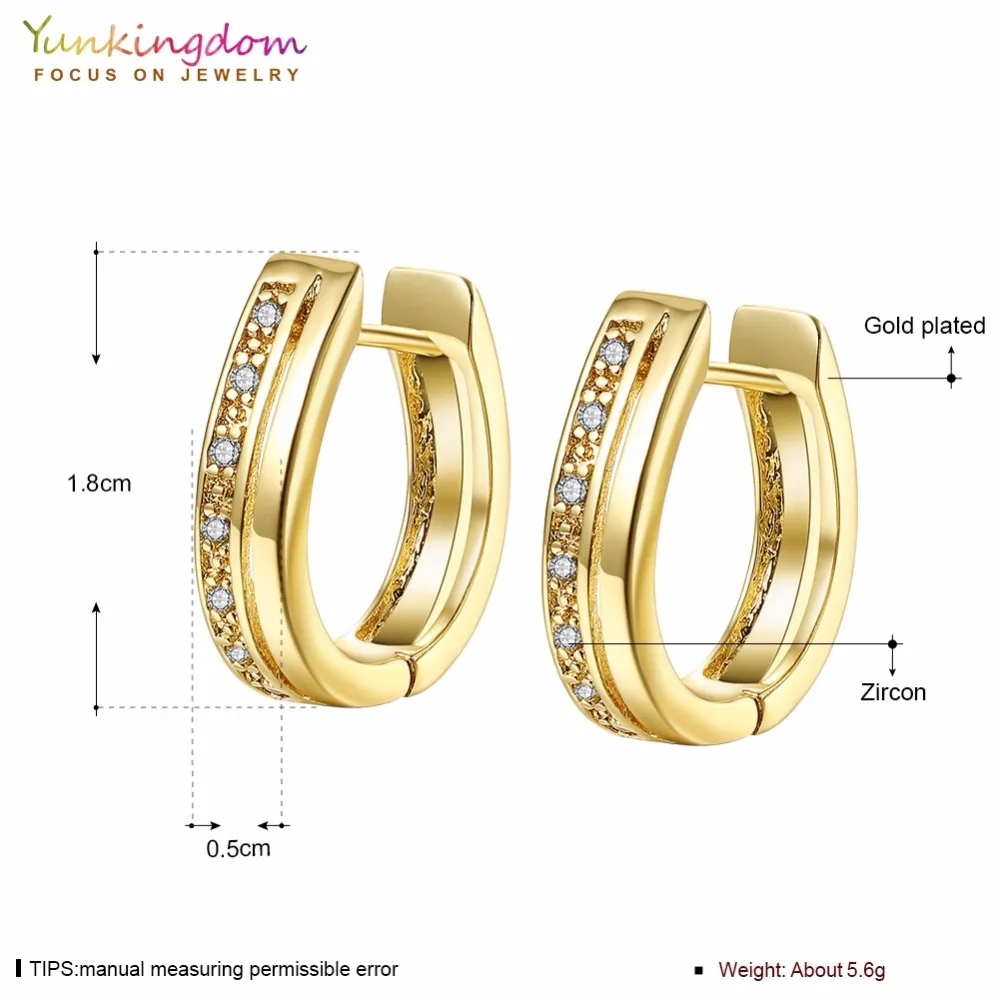 Yunkingdom модные круглые серьги-кольца для женщин прозрачные серьги с цирконием 2017