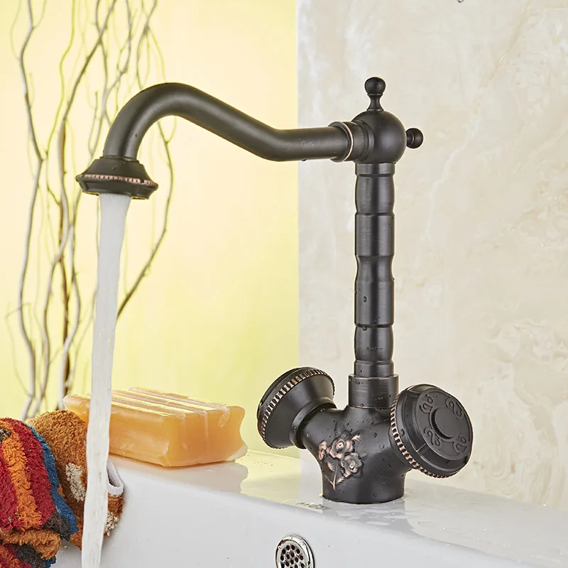 Бесплатная доставка черный кран для ванной комнаты раковины смеситель холодной