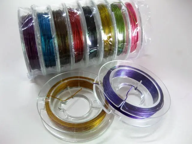 

100M(10Roll) Mixed Colour Tiger Tail Beading Cord Wire 0.38mm
