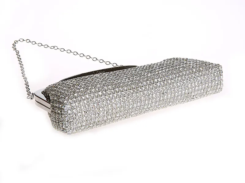2016 Высококачественная Серебристая женская сумка со стразами для свадьбы