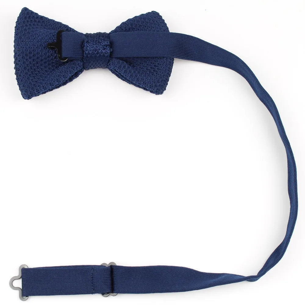 Однотонная вязаная бабочка для мужчин и женщин регулируемая двухслойная