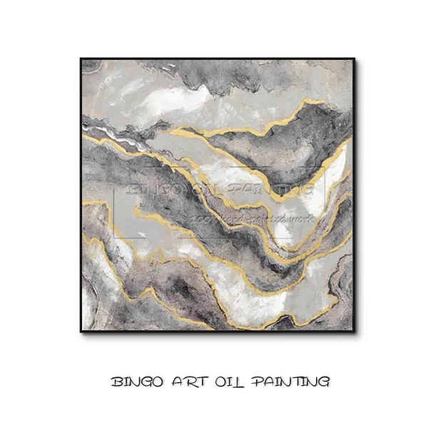 Abstract Painting F Ручная роспись высокое качество большой размер абстрактная живопись маслом на холсте Ручная роспись Абстрактная Золотая фольга картина маслом для гостиной - Цвет: Abstract Painting F