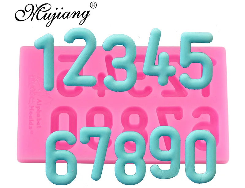 Mujiang DIY цифры конфеты силиконовые формы шоколад желе формы вечерние инструменты для украшения тортов из мастики 3D ремесло Мыло, фимо, глина формы