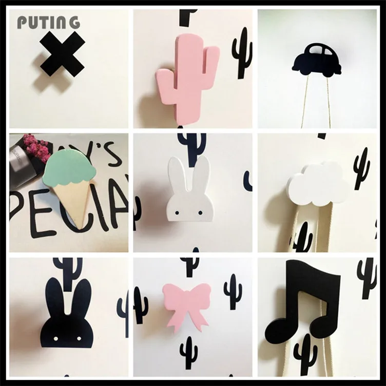 Милый зайчик искусство для детской комнаты Экологичная вешалка с фламинго