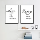 Минималистичная картина Наслаждайтесь маленькими вещами, цитата Живые буквы, настенное искусство, настенный плакат в скандинавском стиле, картина для декора гостиной