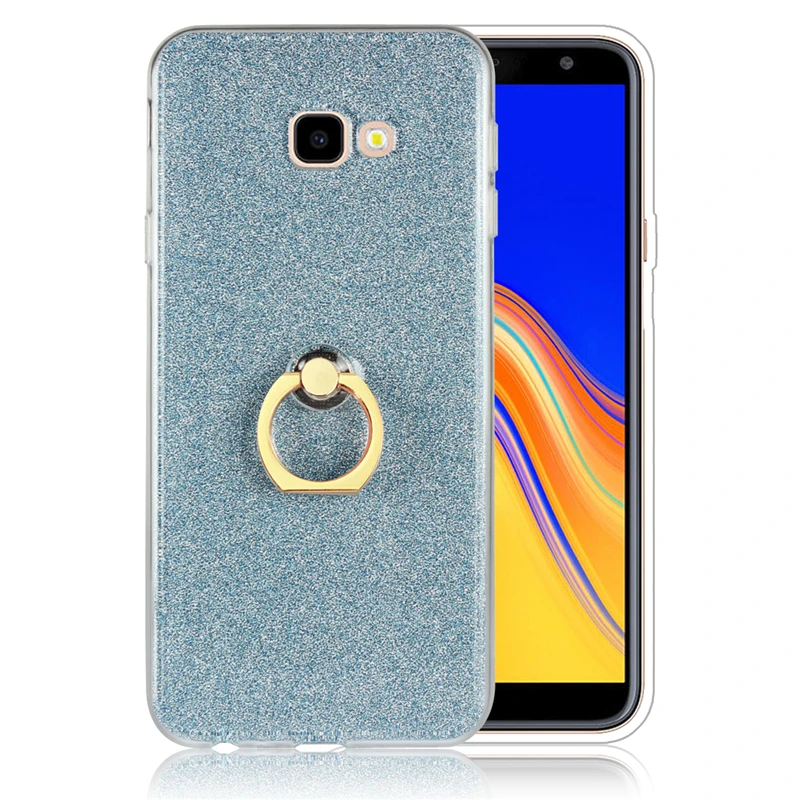 СПС крышка samsung Galaxy J4 премьер-чехол Мягкая модная с сияющими блестками кольцо