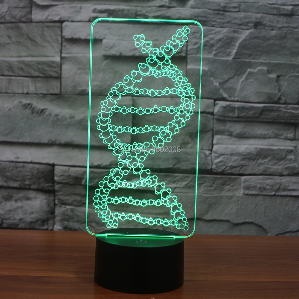 Креативный 3d сегмент DNA Красочный ночник 7 меняющихся цветов сенсорный