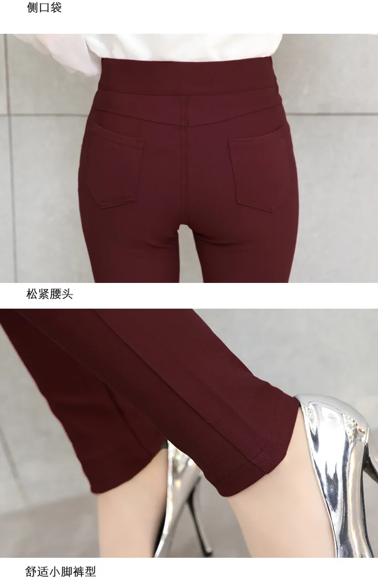 2018 Autumn winter high elastic womens pants wear size slim pencil female trousers women | Женская одежда
