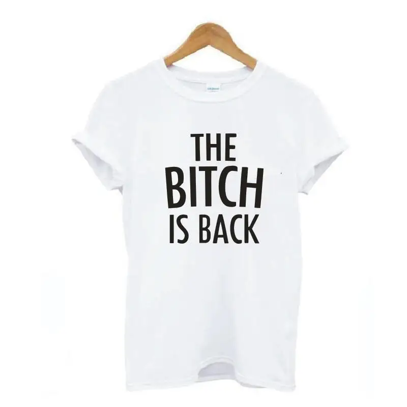Женская хипстерская футболка с надписью The Bitch Is Back|Футболки| |