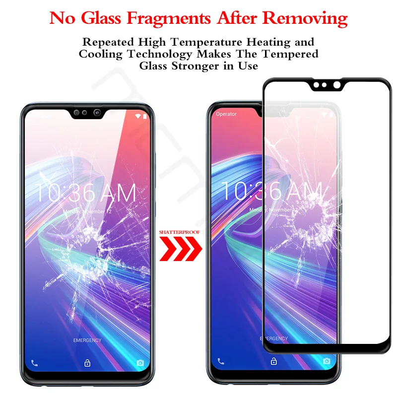 Полностью покрывающее закаленное Стекло для Asus ZenFone Max Pro M2 ZB631KL Экран защитная